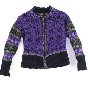 Icelandic Design Wool Sweater Full Zip Jacket Womens Small